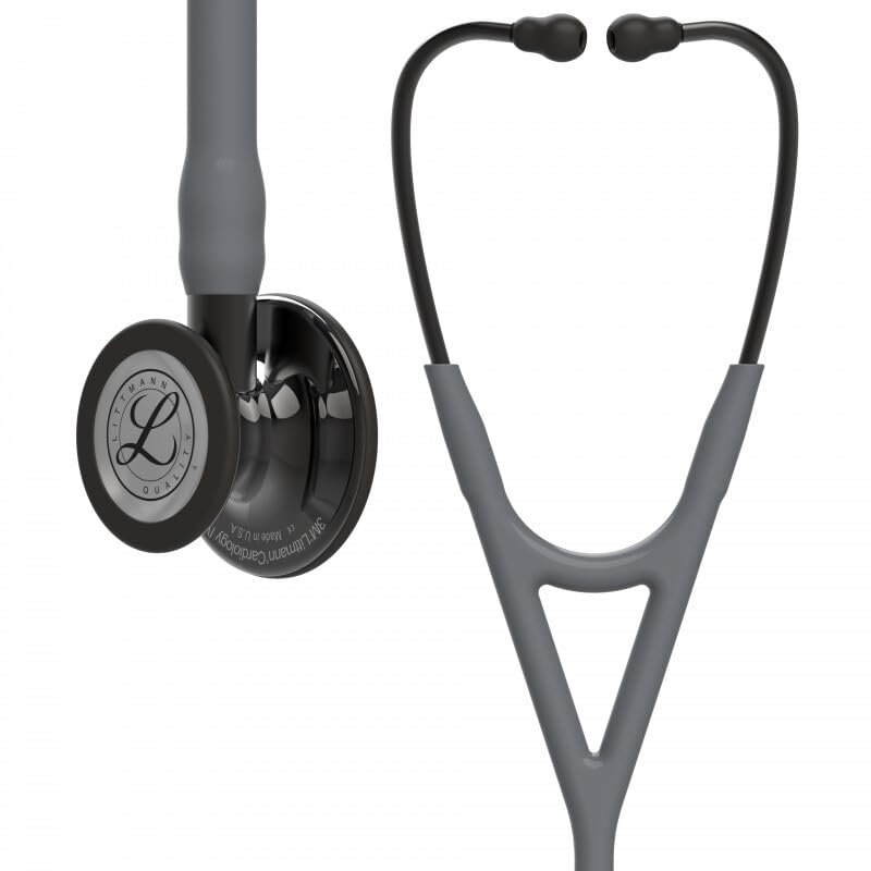 3M Littmann Cardiology IV Estetoscopio con Grabado Gratuito y Linterna Pupilar de Regalo (Gris/Smoke Edition/High Polish/Smoke Stem)
