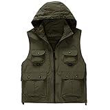 【Herren Jeansweste】Lässige Plus Size Weste Jacken Arbeitsweste Weste Gilets. Ärmelloser, Reißverschluss, Design mit mehreren Taschen, Loose Fit, maschinenwaschbar.