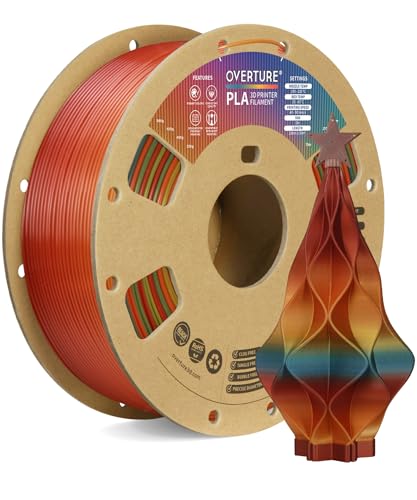 Image of OVERTURE Rainbow PLA Filament 1.75mm, Neatly Wound 3D Printer Filament 1kg Spool (2.2lbs), Dimensional Accuracy + /- 0.02 mm, Fit Most FDM 3D Printers (Radiant Rainbow)
