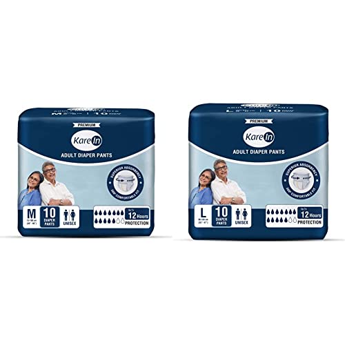 Image of Kare In Adult Diapers, Pants Style Underwear, Medium, 10 counts & Kare In Adult Diapers, Pants Style Underwear, Large, 10 counts