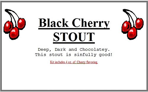 Strange Brew Home-Brew Beer Brewing Recipe Kit: Black Cherry Stout