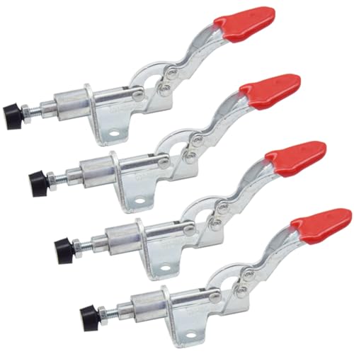 CEEYSEE 4 Stück Kniehebelspanner GH-301-AM Schnellspanner Kippklemme 50 kg Haltekraft Push Pull Action Knebelklemmen Quick Release Toggle Clamps für Maschinenbetrieb, Zimmerei （GH-301-AM）