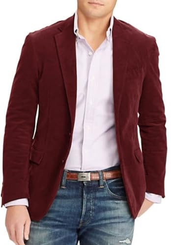 Men's 2 Button Faux Leather Blazer Casual Sport Suede Jacket with Pockets3