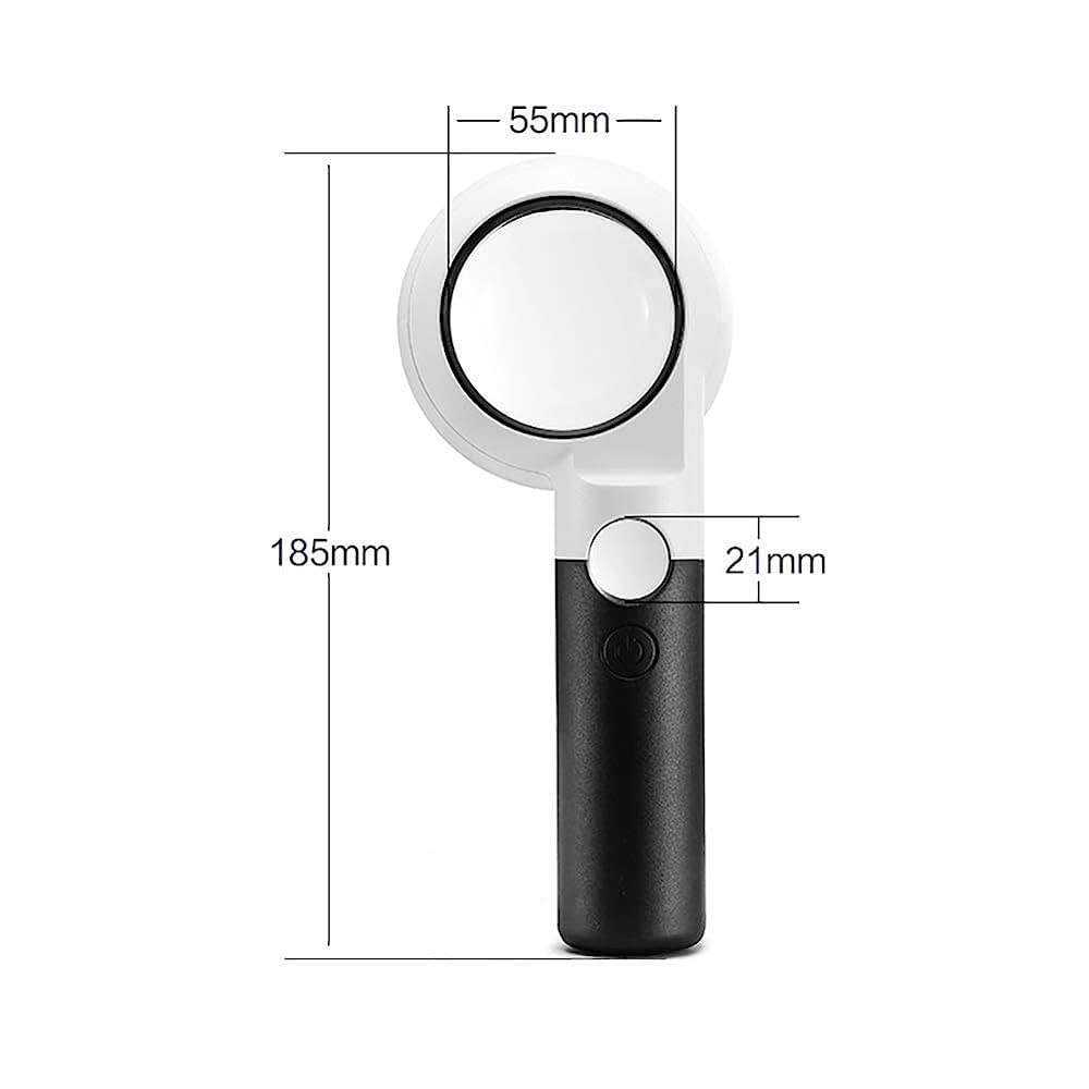 Szkło powiększające, z podświetleniem LED z powiększeniem 7X 30X przenośny lekki do czytania hobby lupa/czarny/30mm