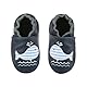 koshine Weiches Leder Krabbelschuhe Baby Schuhe Kinder Lauflernschuhe Hausschuhe 0-3 Jahre (Marineblauer Delfin, Numeric_22)