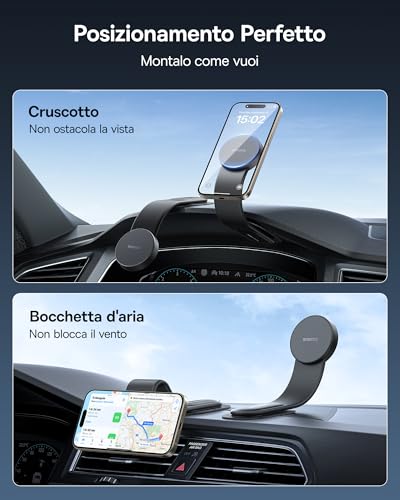 Baseus C02 Mobiele telefoonhouder voor de auto, magneet voor dashboard, 2024 upgrade sterker, universele Magsafe autohouder, auto-accessoires, compatibel met iPhone, Samsung, smartphone - Afbeelding 3