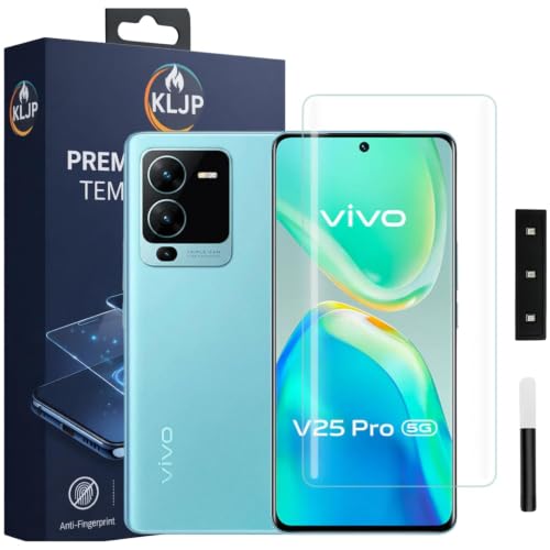 Image of Advance HD+ UV Tempered Glass Screen Protector For Vivo V25 Pro (Pack of 1) Full Adhesive UV Curved Screen Protector Case Friendly HD Clarity with installation kit