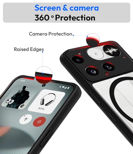 Image of KAPAVER Essential Back Cover Case Compatible with(Nothing Phone 3 - Magnetic Black (PC+TPU) (Nothing Phone 3 - Magnetic Black)