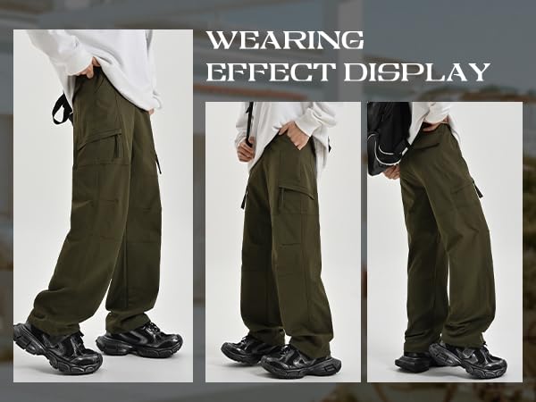 Baggy Cargo Pants for Teen Boys Hip Hop Casual Trousers Loose Fit Streetwear with Pockets2