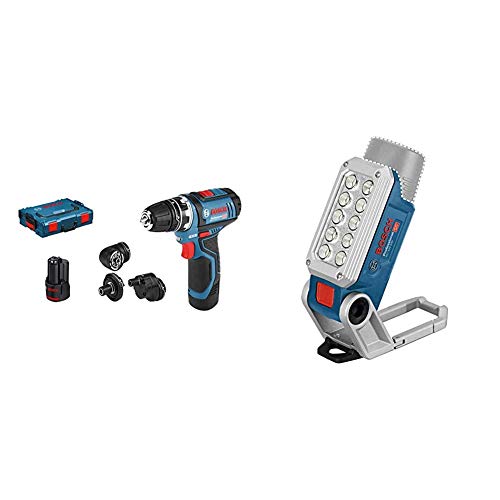 12V System Akku-Bohrschrauber GSR 12V-15 FC (inkl. 2x 2,0 Ah Akku) & 12V System Akku LED-Lampe GLI 12V-330 (330 Lumen,