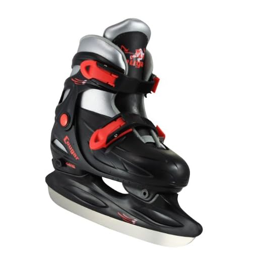 American Athletic Shoe Cougar Adjustable Hockey Skates, Black, Small/10-13 Youth