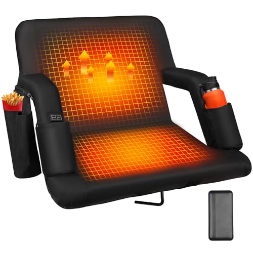 Moteoza Heated Stadium Seats for Bleachers with Back Support with 5V 20000mAh Battery and Wide 20