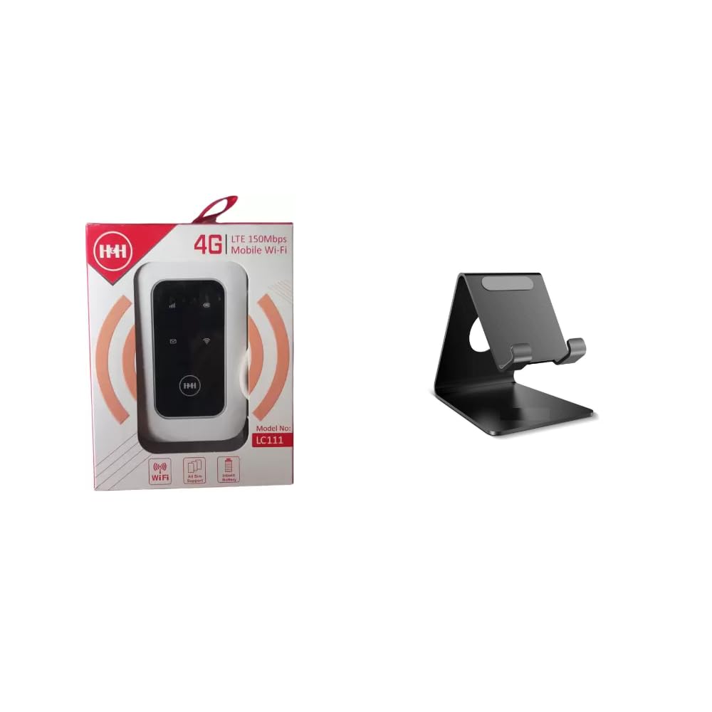4G LTE WiFi Hotspot Device Model HH LC111 Support All Netwok SIM Networks 150 Mbps 4G Router 2100 mah Battery Device Stand 1 YR WARANTY for Device Battery 3 Month WARANTY