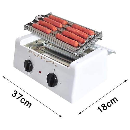 Vaporera eléctrica con Capacidad para 8 Perritos Calientes y Temperatura Ajustable, Ideal para Salchichas Bratwurst, Salchichas de Desayuno y más.