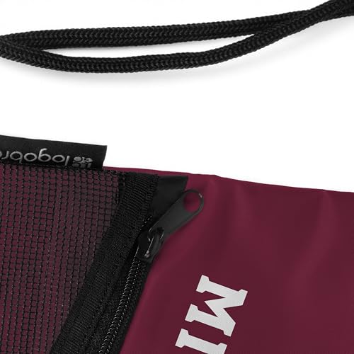 Logo Brands NCAA Mississippi State Bulldogs Tilt Backsack - Water Resistant Drawstring Bag with Dual Strap Closure, Zipper Mesh Pocket, Lightweight & Portable4