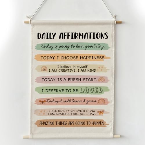 Boho Mental Health Wall Art with Affirmations