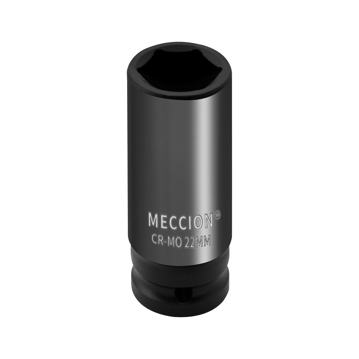 Meccion 1/2 Inch Drive Impact Socket 22mm Metric, 6 Point Cr-Mo Deep Impact Socket, 78mm Length