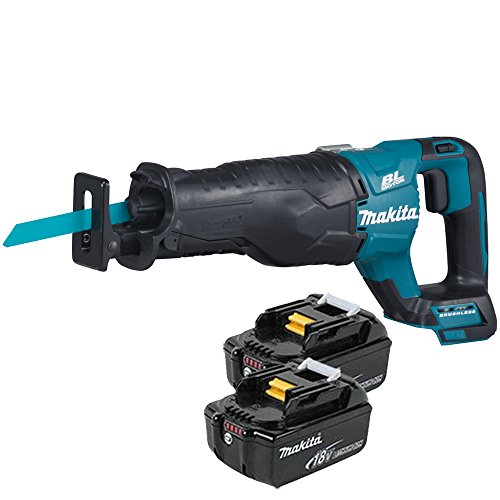 Makita DJR187Z 18V Brushless Reciprocating Saw with 2 x 5Ah Batteries