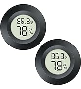 2 Pack Hygrometer Thermometer Mini Digital LCD Monitor Indoor/Outdoor Humidity Meter Gauge Temper...