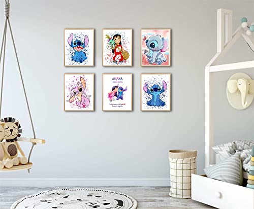 Lilo & Stitch Poster Canvas Coachella Watercolor Wall Art Prints Kids Room Decor Hd Print Painting 8X10Inch For Living Room Home Yaxedxul #TOP3
