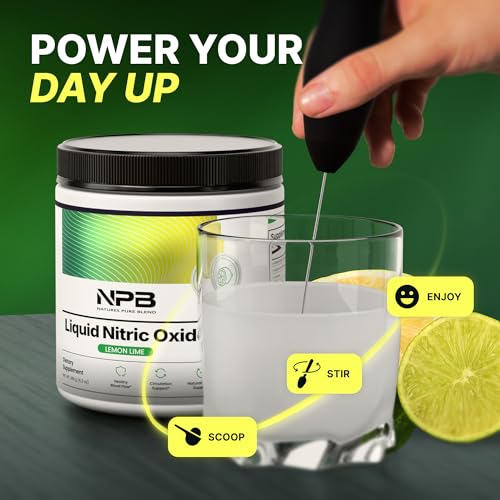 Image of Nature's Pure Blend Liquid Nitric Oxide Supplements for Men - L-Arginine Powder - Nitric Oxide Booster & Circulation Supplement - Blood Flow Support, L Arginine and L Citrulline - 5000 MG