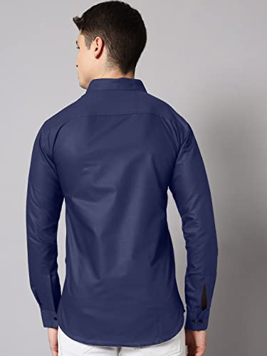 Image of Zombom Men's Regular Fit Cotton Blend Printed Spread Collar Full Sleeve Casual Shirt