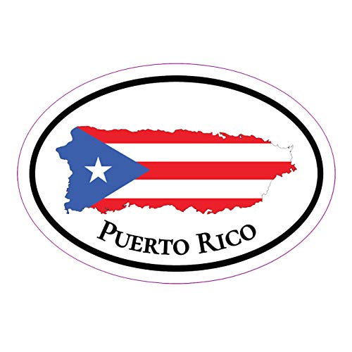WickedGoodz Oval Puerto Rico Distressed Flag Decal - Puerto Rico Bumper Sticker - Puerto Rican Sticker