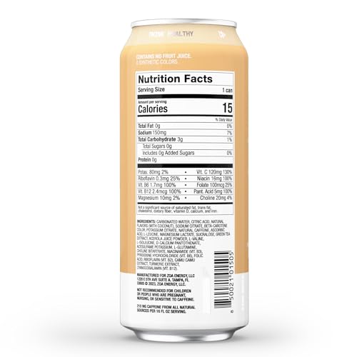 ZOA Zero Sugar Energy Drinks, Pineapple Coconut - Clean Sugar-Free Formula of Natural Caffeine, Electrolytes, Healthy Vitamin C, Amino Acids and B-Vitamins - 16 Fl Oz (12-Pack) 4 ZOA Zero Sugar Energy Drinks, Pineapple Coconut - Clean Sugar-Free Formula of Natural Caffeine, Electrolytes, Healthy Vitamin C, Amino Acids and B-Vitamins - 16 Fl Oz (12-Pack)