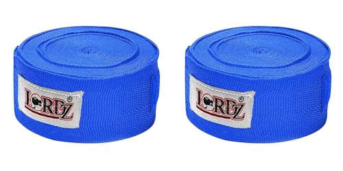 Image of Lordz Cotton /Nylon Boxing Hand Wraps (Set of 2) Combo Semi Elastic Hand & Wrist Support for Kickboxing Training Gym Workout (Size: 127 Inch)