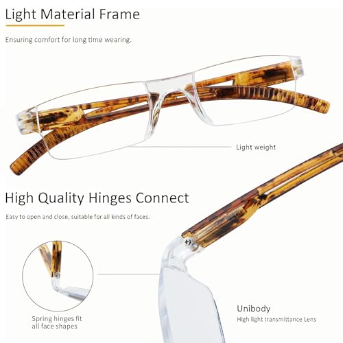 Image of 2 Pack Reading Glasses, Blue Light Blocking Computer Reading Glasses for Women and Men, Lightweight Readers(Tortoise,+3.25Magnification)