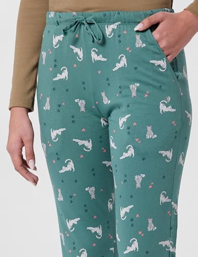 Image of Jockey RX09 Women's Micro Modal Cotton Relaxed Fit Printed Pyjama with Lace Trim on Pockets (Colors & Prints May Vary)