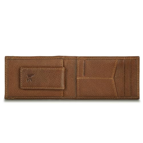 Eddie Bauer Signature Logo Leather Bifold Money Clip Wallet With 3 Card Slots and Rfid Protection3