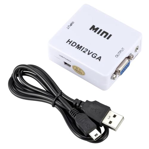 Image of FORIDA Mini HDMI to VGA Adapter, HDMI2VGA Converter 1080P with Audio, HDMI to VGA Video Adapter for PC, Laptop, HDTV, Monitor, Projector