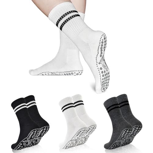 Image of ELUTONG Yoga Pilates Grip Socks for Women Non slip Barre Ballet Athletic Workout Barefoot Hospital Sticky Grippers Socks