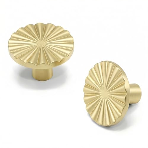 Goldenwarm 6Pack Gold Cabinet Knobs Drawer Dresser Knobs for Kitchen