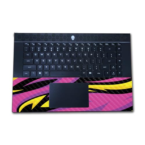 Image of Carbon Fiber Laptop Skin Compatible with Alienware M16 R2 (2024) - Tribal Magenta - Premium 3M Vinyl Protective Wrap Decal Cover - Easy to Apply | Crafted in The USA by MightySkins