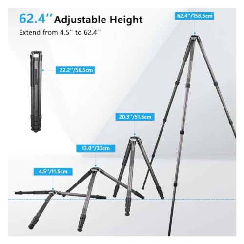 Trípode estable y liviano de 158 cm para cámara réflex digital 4