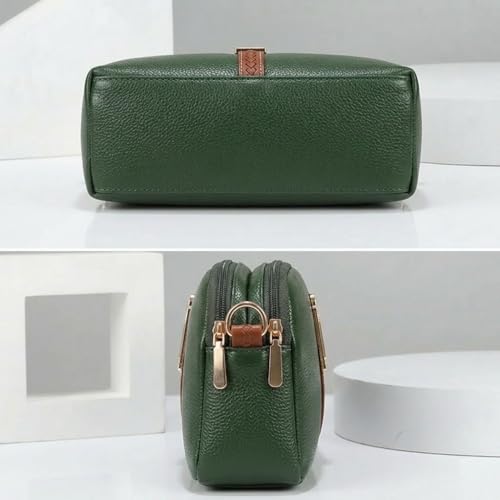Image of Faux Leather Sling Bag with Brown Adjustable Strap & Gold-Tone Hardware - Compact Crossbody Handbag for Daily Use