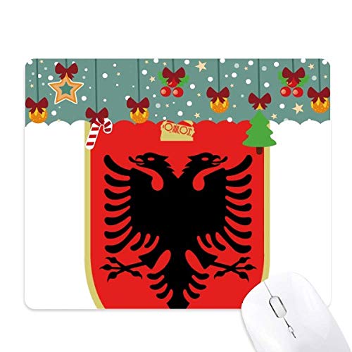 Tapis de souris Albanie Tirana caoutchouc tapis informatique motif emblème national Noël