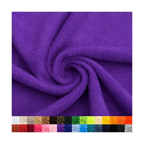 Pico Textiles 1 Yard - Purple Solid Fleece Fabric - Solid Color Fleece Fabric - Sold by The Yard - Variety of Colors - Ideal for Sewing Projects, Scarves, No Sew Fleece Throws and Tie Blankets.