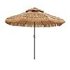 Ainfox 2 Tiers Solar Hula Thatched Tiki Umbrella with LED Light, Hawaiian Pool Patio Beach Umbrella Natural Color 416Y1QRF3QL. SS100