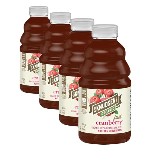 Image of R.W. Knudsen Organic Just Cranberry Juice, 32 fl oz (Pack of 4)