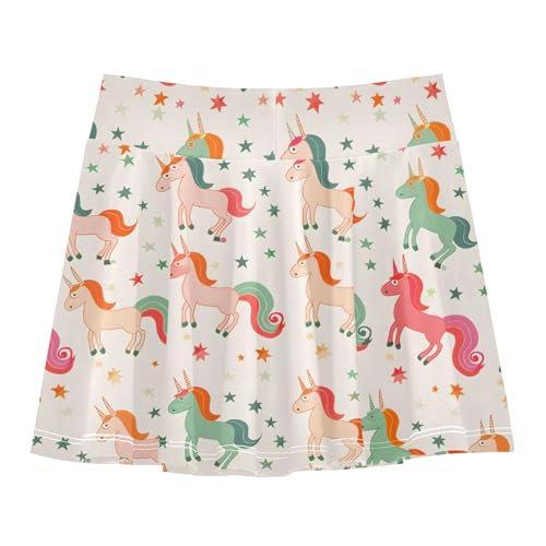 Girls Athletic Skorts Set of Unicorn Pattern Tennis Golf Skirts with Shorts2