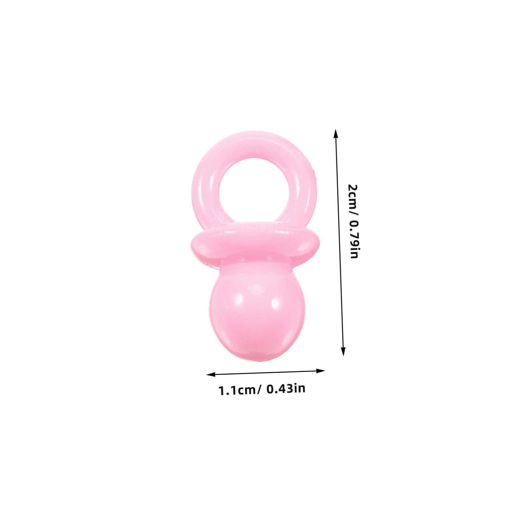 Hohopeti Set of 200 Mini Pacifiers for Baby Shower Decorative Favors Acrylic Design for Girl's Shower