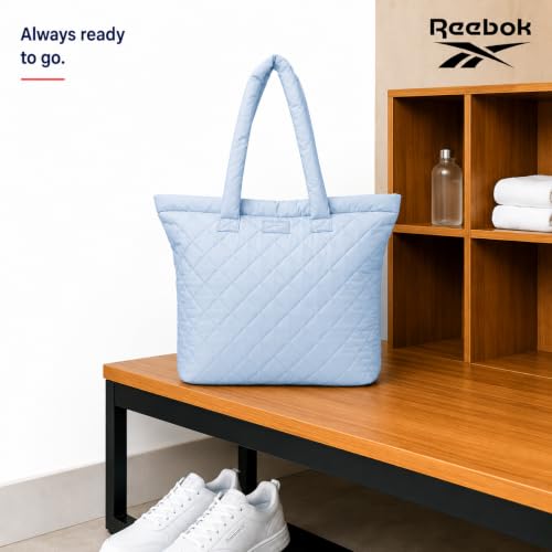 Image of Reebok Womens Tote Bag - Lightweight Carry On Puffer Quilted Tote Bag for Travel Work Travel and Daily Essentials