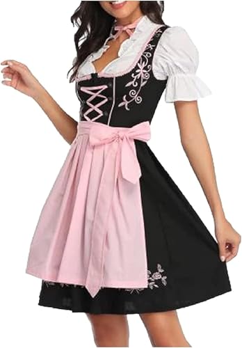 NBZZ Damen Dirndl Kleid Damen Oktoberfest Outfit Arbeitskleidung für...