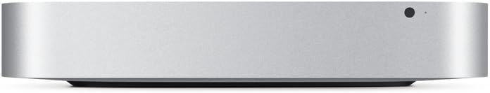 Side view of the Apple Mac Mini MC815LL/A, highlighting its compact and sleek design.