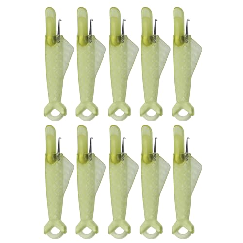 Qcbuegof 10 piezas/set de agujas de coser de boca de pescado hilo de coser automático hilo de aguja práctica herramienta de hilo de aguja