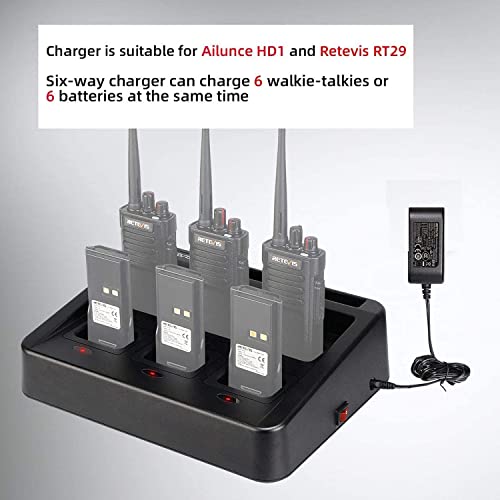 Chargeur six emplacements Retevis RT29 pour radios HD1 HD2 et RT29D