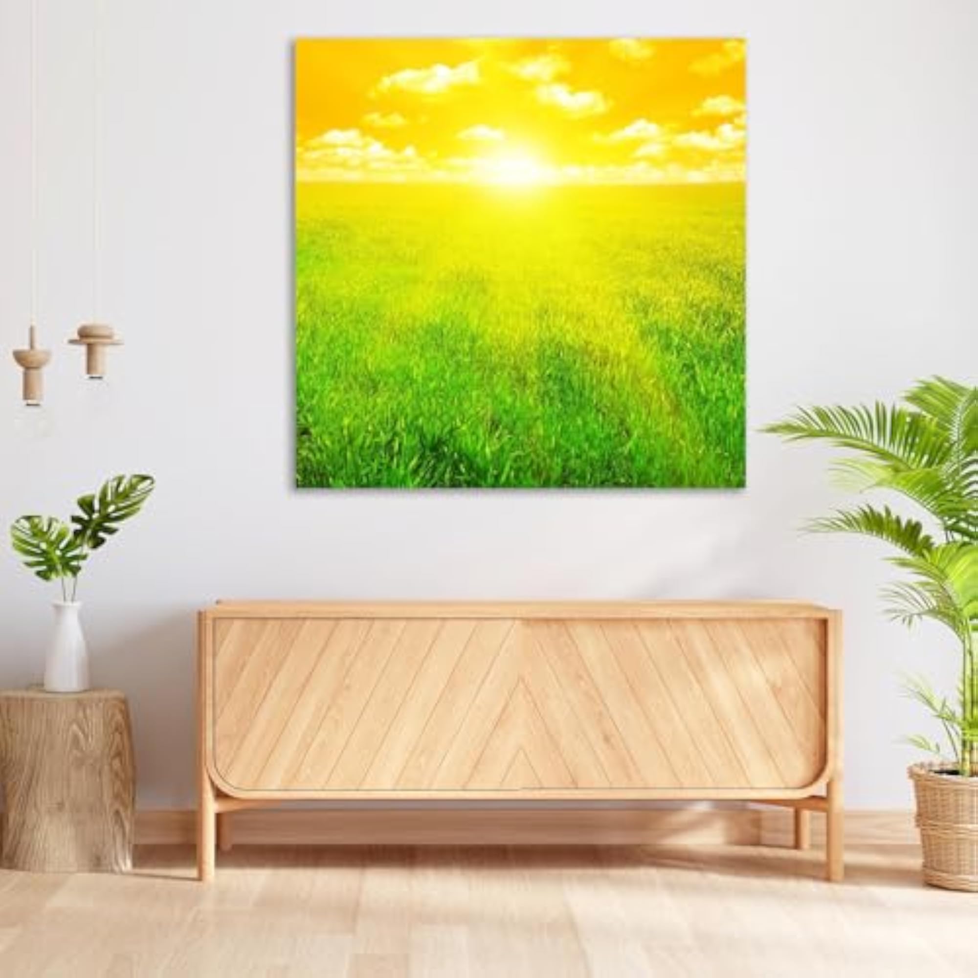 Sunset On A Spring Field Peel & Stick Vinyl Wall Sticker